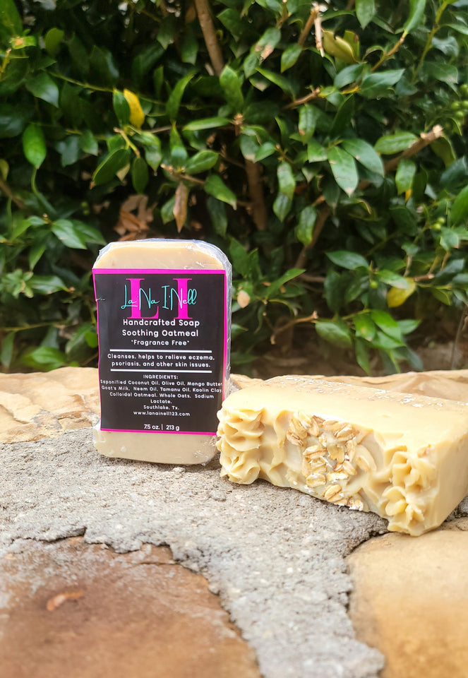 Handcrafted Soap "Soothing Oatmeal" FRAGRANCE FREE 7.5oz La'Na I'Nell, LLC 